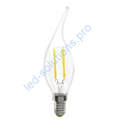 Светодиодная лампа свеча на ветру Filament  Е14-4W/220V/360°, 420-480lm